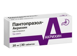 Пантопразол-Акрихин, табл. п/о кишечнораств. пленочной 20 мг №30