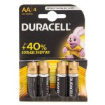 Батарейки, Duracell (Дюраселл) 4 шт арт. LR6 Бейсик АА алкалиновые 1.5V